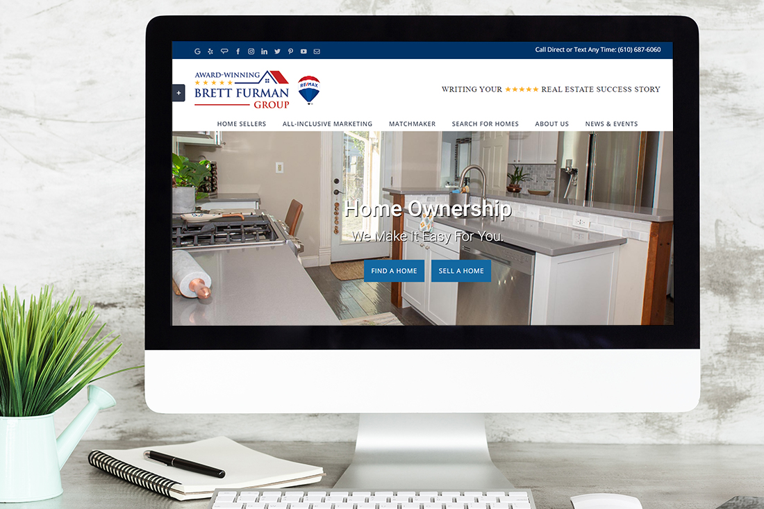 Brett Furman Group Custom website shown on desktop