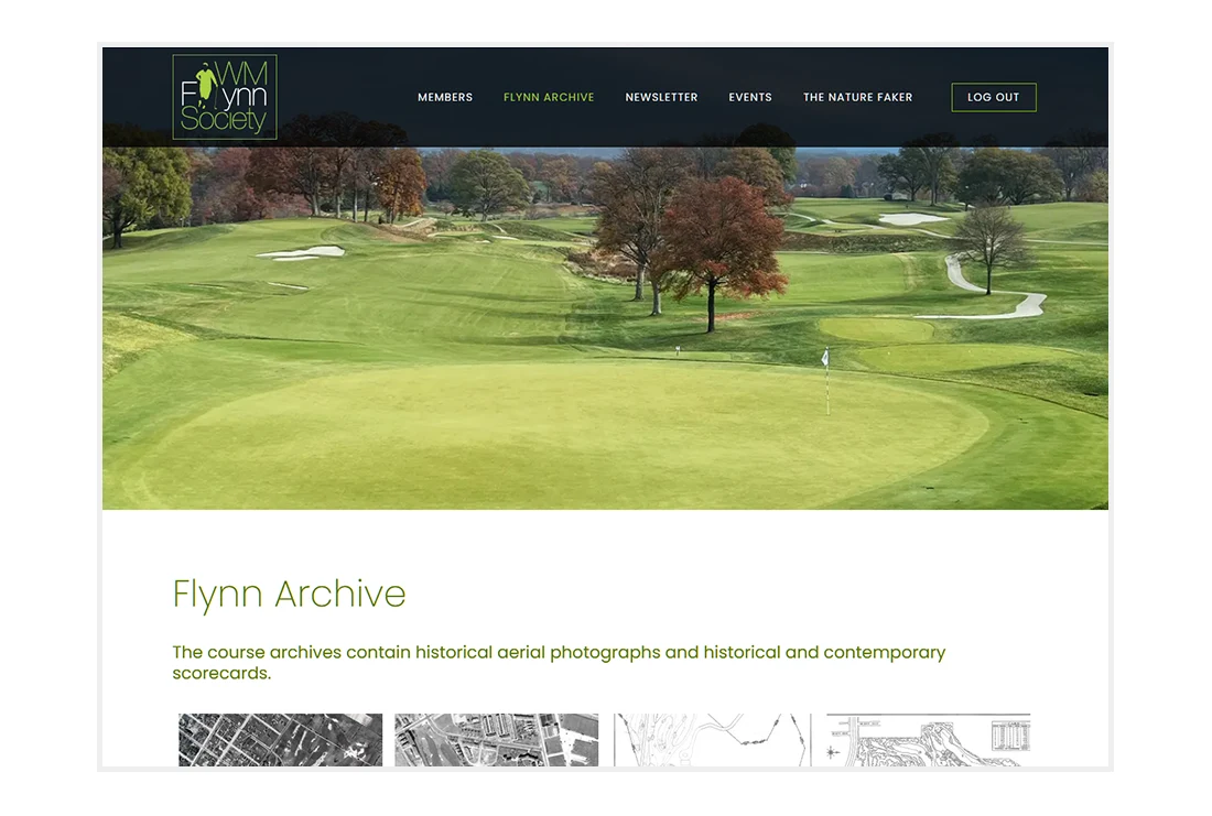 William Flynn Foundation website - Flynn golf course archive page