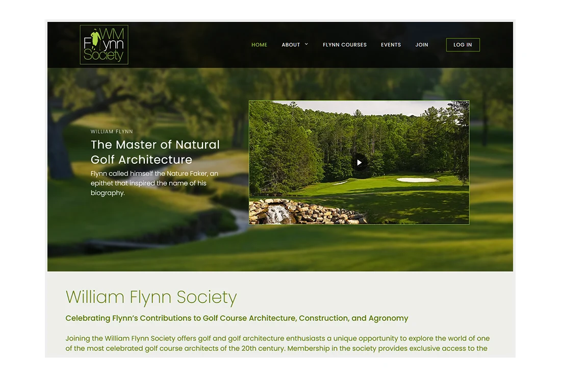 William Flynn Foundation website - Homepage on desktop