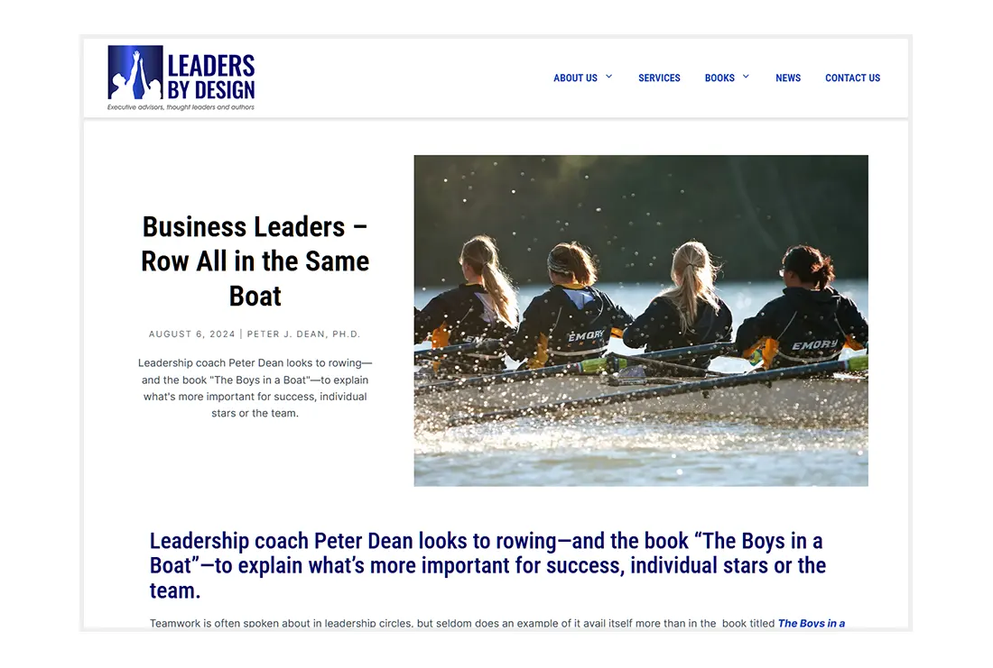 Leaders by Design Single Post - custom WordPress website